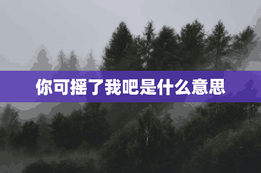 你可摇了我吧是什么意思(你可摇了我吧是什么意思网络用语)